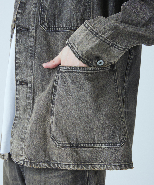 JOURNAL STANDARD(ジャーナルスタンダード)の「デニム カバーオール(カバーオール・メンズ・クリアブルー/ブラックミックス/コバルトブルー・LARGE/MEDIUM)」の9枚目の写真