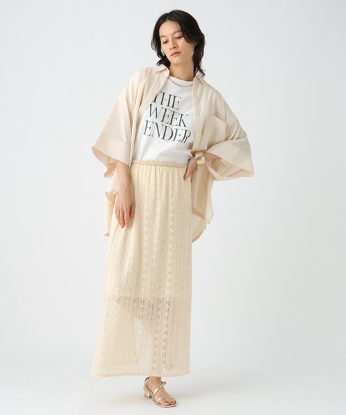 Elura（エルーラ）の「汗じみ軽減フレンチＴシャツ / 582764（Tシャツ/カットソー・レディース・ホワイト/ブラック/チャコールグレー/ライトオレンジ系/ブラウン・FREE）」の7枚目の写真