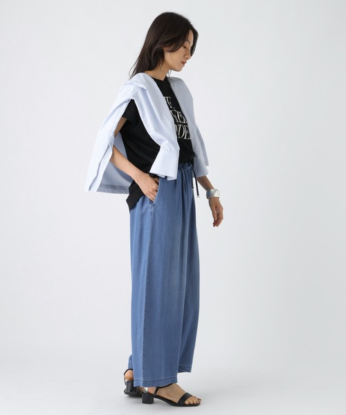 Elura（エルーラ）の「汗じみ軽減フレンチＴシャツ / 582764（Tシャツ/カットソー・レディース・ホワイト/ブラック/チャコールグレー/ライトオレンジ系/ブラウン・FREE）」の8枚目の写真