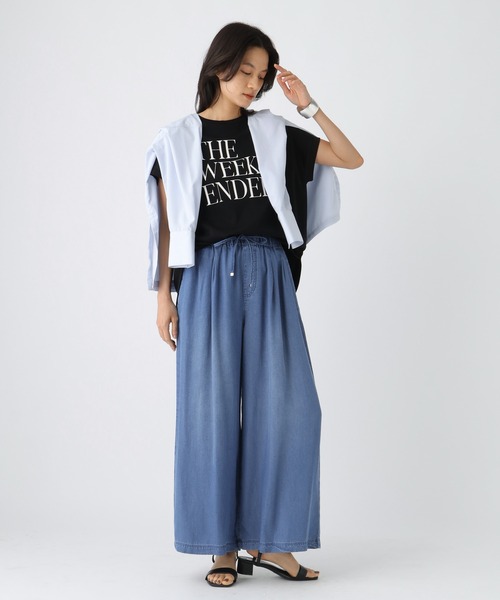 Elura（エルーラ）の「汗じみ軽減フレンチＴシャツ / 582764（Tシャツ/カットソー・レディース・ホワイト/ブラック/チャコールグレー/ライトオレンジ系/ブラウン・FREE）」の9枚目の写真