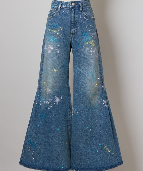 SHINYAKOZUKA(シンヤコヅカ)の「PAINTED ORDINARY CITY MASSIVE FLAIR(デニムパンツ・メンズ・ブラック/インディゴブルー・SMALL/MEDIUM/LARGE)」の1枚目の写真