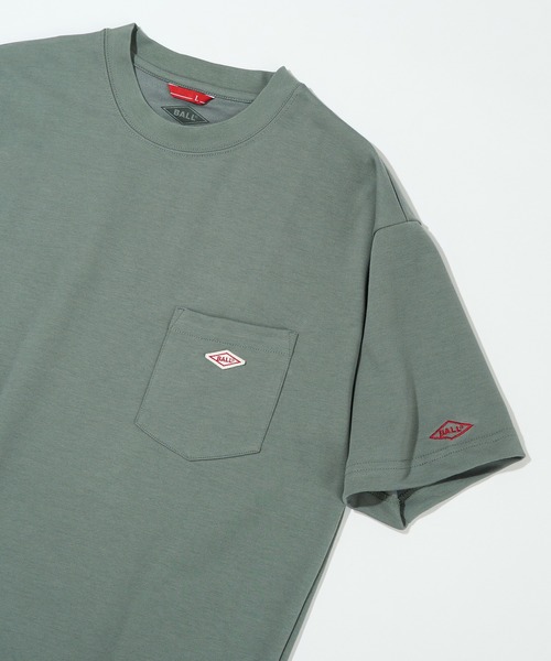 BALL（ボール）の「【BALL】冷感加工ポンチポケットTシャツ 55731（Tシャツ/カットソー・メンズ・モカ/ミント/ネイビー/グレイッシュベージュ/サックスブルー/ブラック/ホワイト/チャコールグレー・M/L/LL）」の6枚目の写真