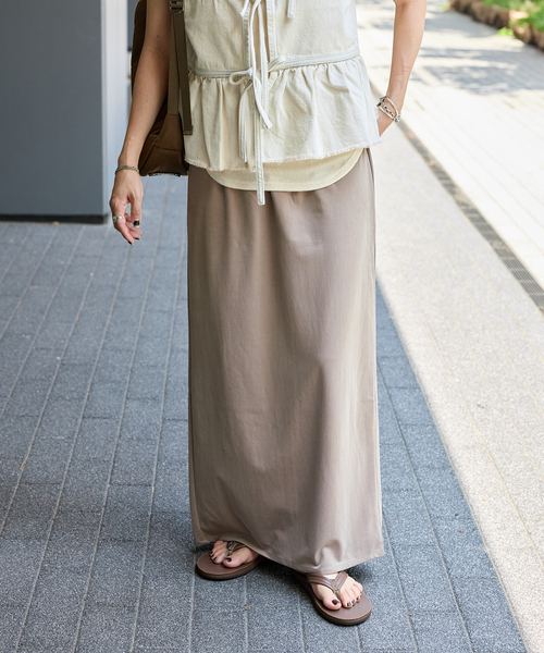 JOURNAL STANDARD(ジャーナルスタンダード)の「《追加2》フィブリルキュプラジャージーマキシスカート(スカート・レディース・ベージュ/チャコールグレー・FREE)」の14枚目の写真