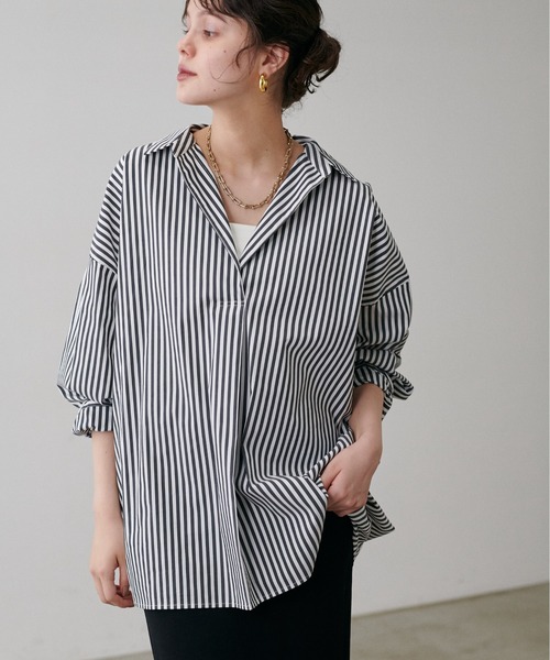LARUTA（ラルータ）の「【LARUTA】スキッパー長袖シャツ（シャツ/ブラウス・レディース・ピンク/オフホワイト/チャコールグレー/その他2/その他1・FREE）」の9枚目の写真
