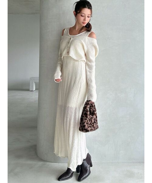 RESEXXY（リゼクシー）の「レオパードフェイクファーバッグ（ハンドバッグ・レディース・アイボリー/ブラウン・FREE）」の8枚目の写真