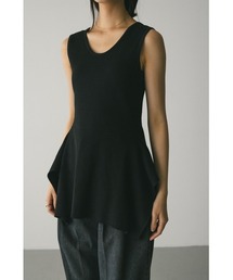 ヘムアシンメトリーニットトップ