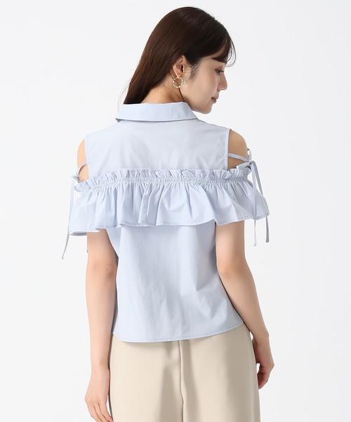 31 Sons de mode(トランテアン ソン ドゥ モード)の「2025秋冬新作 肩開きオフショルブラウス(シャツ/ブラウス・レディース・ブラウン/アイボリー/ブルー・フリ-)」の12枚目の写真