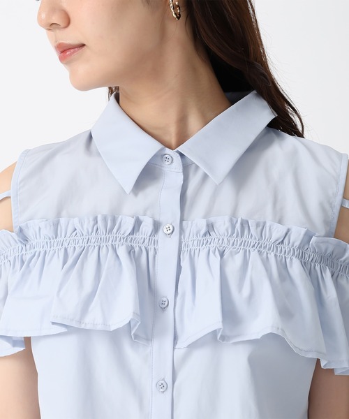 31 Sons de mode(トランテアン ソン ドゥ モード)の「2025秋冬新作 肩開きオフショルブラウス(シャツ/ブラウス・レディース・ブラウン/アイボリー/ブルー・フリ-)」の13枚目の写真