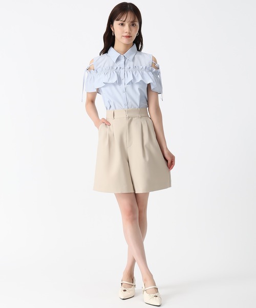 31 Sons de mode(トランテアン ソン ドゥ モード)の「2025秋冬新作 肩開きオフショルブラウス(シャツ/ブラウス・レディース・ブラウン/アイボリー/ブルー・フリ-)」の18枚目の写真