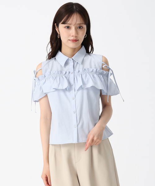 31 Sons de mode(トランテアン ソン ドゥ モード)の「2025秋冬新作 肩開きオフショルブラウス(シャツ/ブラウス・レディース・ブラウン/アイボリー/ブルー・フリ-)」の20枚目の写真