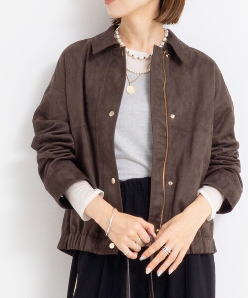 NOLLEY’S Sophi(ノーリーズソフィ)の「《セットアップ対応》フェイクスエードブルゾン(ブルゾン・レディース・キャメル/ダークブラウン・38)」の2枚目の写真