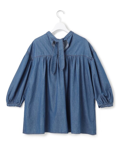 23区(ニジュウサンク)の「【SLOW/一部店舗限定】ライトオンス デニム バックリボン ブラウス(シャツ/ブラウス・レディース・ネイビー系/ダルブルー系・38)」の8枚目の写真