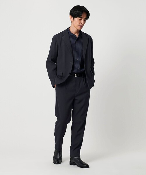 BEAUTY&YOUTH UNITED ARROWS（ビューティーアンドユースユナイテッドアローズ）の「トリコチン ポリエステル 1プリーツ テーパードパンツ NO.5 セットアップ対応（スラックス・メンズ・オリーブ/ネイビー・M/L/XL/S）」の17枚目の写真
