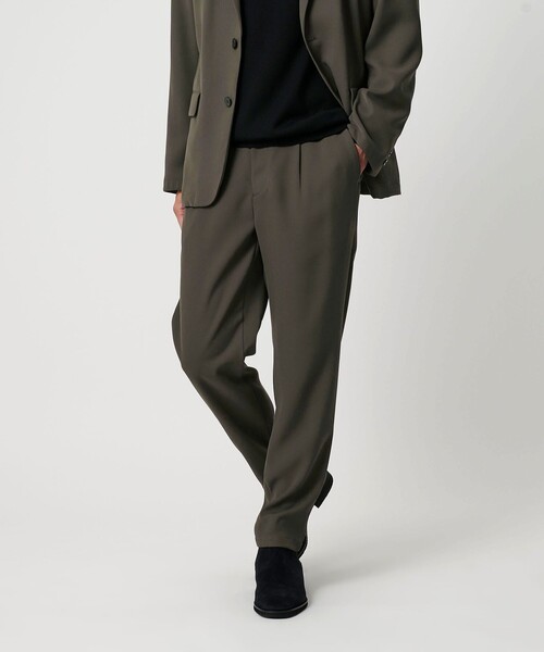 BEAUTY&YOUTH UNITED ARROWS（ビューティーアンドユースユナイテッドアローズ）の「トリコチン ポリエステル 1プリーツ テーパードパンツ NO.5 セットアップ対応（スラックス・メンズ・オリーブ/ネイビー・M/L/XL/S）」の19枚目の写真