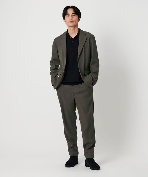 BEAUTY&YOUTH UNITED ARROWS（ビューティーアンドユースユナイテッドアローズ）の「トリコチン ポリエステル 1プリーツ テーパードパンツ NO.5 セットアップ対応（スラックス・メンズ・オリーブ/ネイビー・M/L/XL/S）」の20枚目の写真