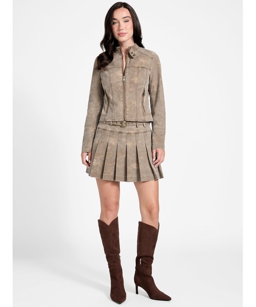 Guess（ゲス）の「LS Estell Moto アウター ジャケット（ノーカラージャケット・レディース・ベージュ・X-SMALL/MEDIUM/SMALL）」の7枚目の写真