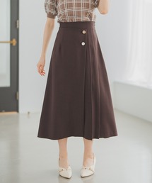 ラップ風Aラインタックスカート