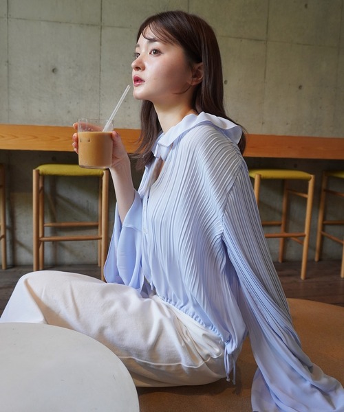 セール】フレアスリーブプリーツブラウス（シャツ/ブラウス）｜EIMY