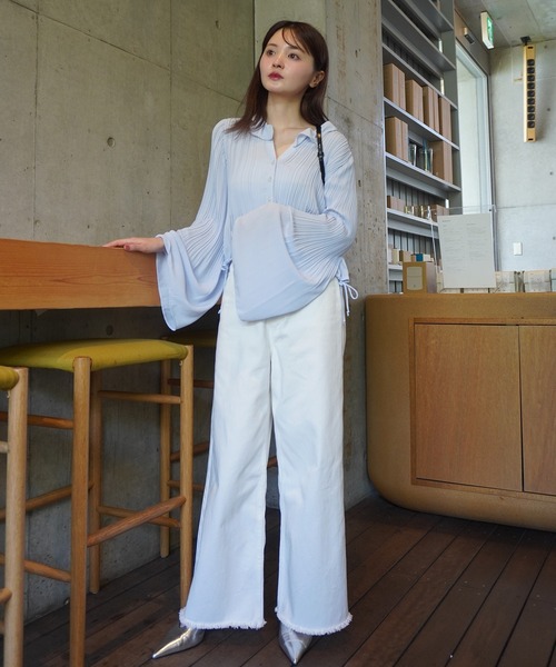 セール】フレアスリーブプリーツブラウス（シャツ/ブラウス）｜EIMY