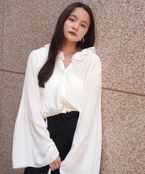 セール】フレアスリーブプリーツブラウス（シャツ/ブラウス）｜EIMY