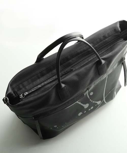 HALEINE（アレンヌ）の「[HALEINE] カーフ 2wayビジネスバッグ ペイントデザイン（ビジネスバッグ・メンズ・ブラック×グレー/ブラック×ホワイト・FREE）」の17枚目の写真