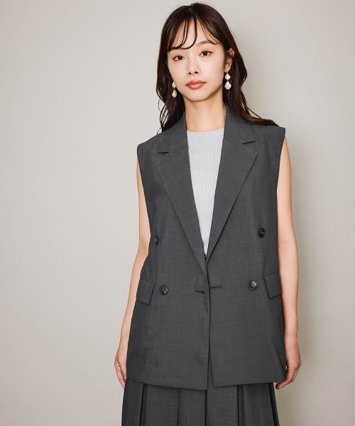 QUEENS COURT（クイーンズコート）の「ハイツイストクロスジレベスト≪手洗い可能≫（その他アウター・レディース・ブラック/ダークグレー/ブラウン・M）」の11枚目の写真