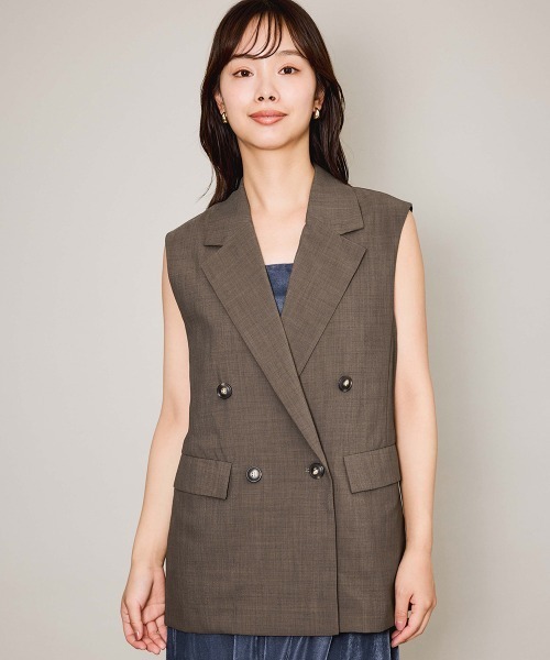 QUEENS COURT（クイーンズコート）の「ハイツイストクロスジレベスト≪手洗い可能≫（その他アウター・レディース・ブラック/ダークグレー/ブラウン・M）」の18枚目の写真