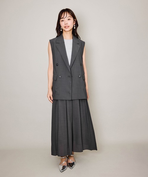 QUEENS COURT（クイーンズコート）の「ハイツイストクロスジレベスト≪手洗い可能≫（その他アウター・レディース・ブラック/ダークグレー/ブラウン・M）」の14枚目の写真