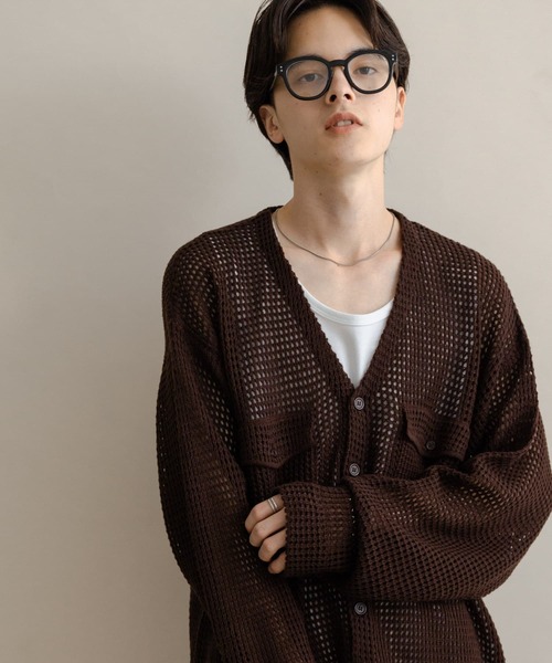 セール】WポケットVネックニットカーディガン（カーディガン