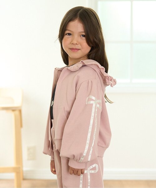 Lycee mine(리세마인)의 「【셋업 가능】【털옥 바이바이 뒤모】리본 라인 풀 Zip 파카(파커)」｜라이트 핑크