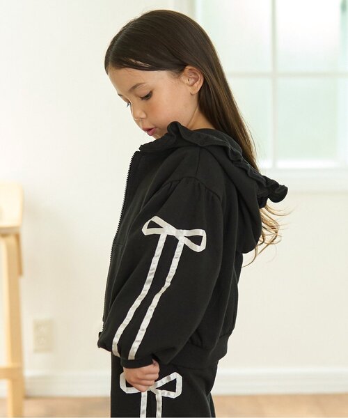 Lycee mine(리세마인)의 「【셋업 가능】【털옥 바이 바이 뒤모】리본 라인 풀 Zip 파카(파커)」｜블랙