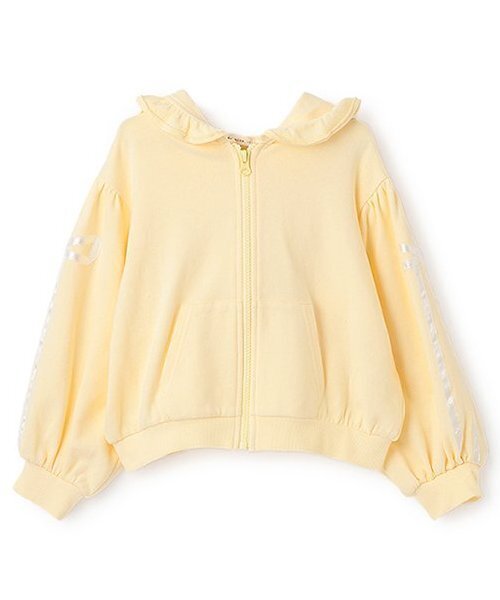 Lycee mine（リセマイン）の「【セットアップ可】【毛玉バイバイ裏毛】リボンラインフルジップパーカ（パーカー・キッズ・オフホワイト/クリーム/ブラック/ライトピンク/ブルーグレー/トップグレー・100cm/120cm/130cm/140cm/110cm/150cm）」の9枚目の写真