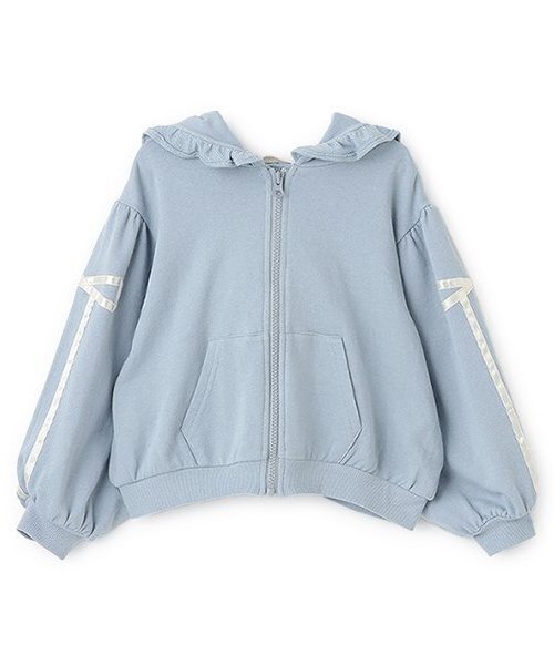 Lycee mine（リセマイン）の「【セットアップ可】【毛玉バイバイ裏毛】リボンラインフルジップパーカ（パーカー・キッズ・オフホワイト/クリーム/ブラック/ライトピンク/ブルーグレー/トップグレー・100cm/120cm/130cm/140cm/110cm/150cm）」の12枚目の写真