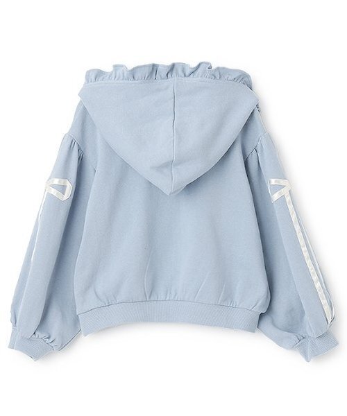 Lycee mine（リセマイン）の「【セットアップ可】【毛玉バイバイ裏毛】リボンラインフルジップパーカ（パーカー・キッズ・オフホワイト/クリーム/ブラック/ライトピンク/ブルーグレー/トップグレー・100cm/120cm/130cm/140cm/110cm/150cm）」の13枚目の写真