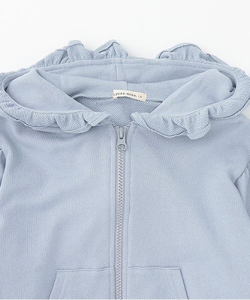 Lycee mine（リセマイン）の「【セットアップ可】【毛玉バイバイ裏毛】リボンラインフルジップパーカ（パーカー・キッズ・オフホワイト/クリーム/ブラック/ライトピンク/ブルーグレー/トップグレー・100cm/120cm/130cm/140cm/110cm/150cm）」の14枚目の写真