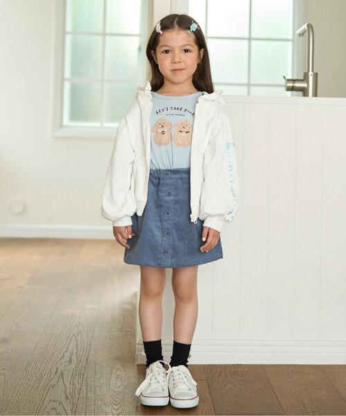 Lycee mine(リセマイン)の「【セットアップ可】【毛玉バイバイ裏毛】リボンラインフルジップパーカ【子供服】【キッズ】【女の子】(パーカー・キッズ・オフホワイト/クリーム/ブラック/ライトピンク/ブルーグレー/トップグレー・100cm/120cm/130cm/140cm/110cm/150cm)」の22枚目の写真
