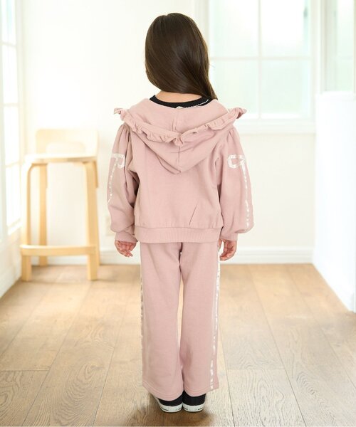 Lycee mine(リセマイン)の「【セットアップ可】【毛玉バイバイ裏毛】リボンラインフルジップパーカ【子供服】【キッズ】【女の子】(パーカー・キッズ・オフホワイト/クリーム/ブラック/ライトピンク/ブルーグレー/トップグレー・100cm/120cm/130cm/140cm/110cm/150cm)」の16枚目の写真