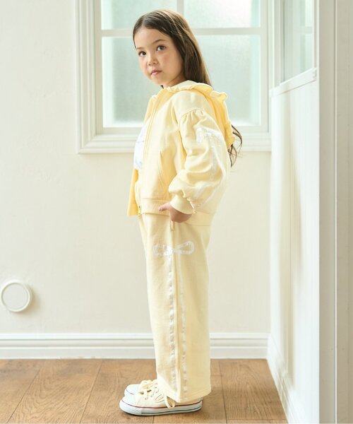 Lycee mine(リセマイン)の「【セットアップ可】【毛玉バイバイ裏毛】リボンラインフルジップパーカ【子供服】【キッズ】【女の子】(パーカー・キッズ・オフホワイト/クリーム/ブラック/ライトピンク/ブルーグレー/トップグレー・100cm/120cm/130cm/140cm/110cm/150cm)」の18枚目の写真