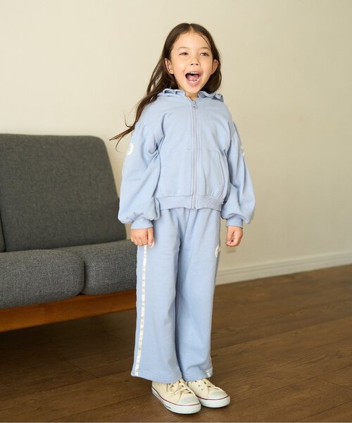 Lycee mine(リセマイン)の「【セットアップ可】【毛玉バイバイ裏毛】リボンラインフルジップパーカ【子供服】【キッズ】【女の子】(パーカー・キッズ・オフホワイト/クリーム/ブラック/ライトピンク/ブルーグレー/トップグレー・100cm/120cm/130cm/140cm/110cm/150cm)」の20枚目の写真
