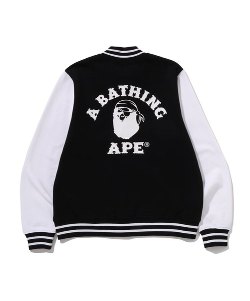 A BATHING APE（アベイシングエイプ）の「APE PIRATE SWEAT VARSITY JACKET（ミリタリージャケット・メンズ・グレー/ブラック・LARGE/SMALL/MEDIUM/X-LARGE/XX-LARGE）」の3枚目の写真