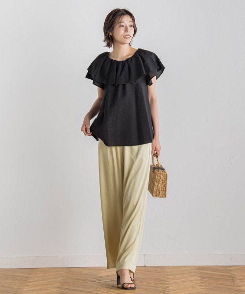 Droite lautreamont（ドロワットロートレアモン）の「【WEB限定】ワンダーウェーブクロスブラウス≪手洗い可能≫（シャツ/ブラウス・レディース・ブラック/オフホワイト/ブルー・M）」の16枚目の写真