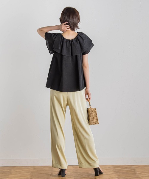 Droite lautreamont（ドロワットロートレアモン）の「【WEB限定】ワンダーウェーブクロスブラウス≪手洗い可能≫（シャツ/ブラウス・レディース・ブラック/オフホワイト/ブルー・M）」の17枚目の写真