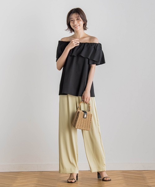 Droite lautreamont（ドロワットロートレアモン）の「【WEB限定】ワンダーウェーブクロスブラウス≪手洗い可能≫（シャツ/ブラウス・レディース・ブラック/オフホワイト/ブルー・M）」の18枚目の写真