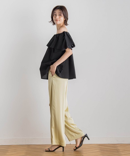 Droite lautreamont（ドロワットロートレアモン）の「【WEB限定】ワンダーウェーブクロスブラウス≪手洗い可能≫（シャツ/ブラウス・レディース・ブラック/オフホワイト/ブルー・M）」の20枚目の写真