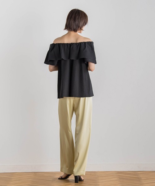 Droite lautreamont（ドロワットロートレアモン）の「【WEB限定】ワンダーウェーブクロスブラウス≪手洗い可能≫（シャツ/ブラウス・レディース・ブラック/オフホワイト/ブルー・M）」の21枚目の写真