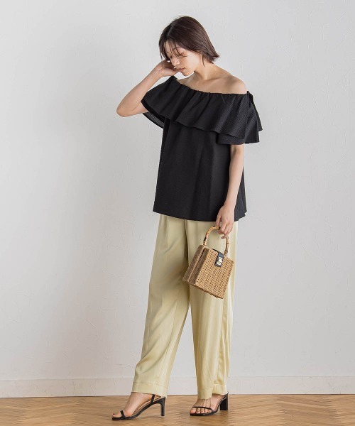 Droite lautreamont（ドロワットロートレアモン）の「【WEB限定】ワンダーウェーブクロスブラウス≪手洗い可能≫（シャツ/ブラウス・レディース・ブラック/オフホワイト/ブルー・M）」の19枚目の写真