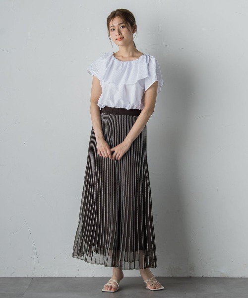 Droite lautreamont（ドロワットロートレアモン）の「【WEB限定】ワンダーウェーブクロスブラウス≪手洗い可能≫（シャツ/ブラウス・レディース・ブラック/オフホワイト/ブルー・M）」の6枚目の写真