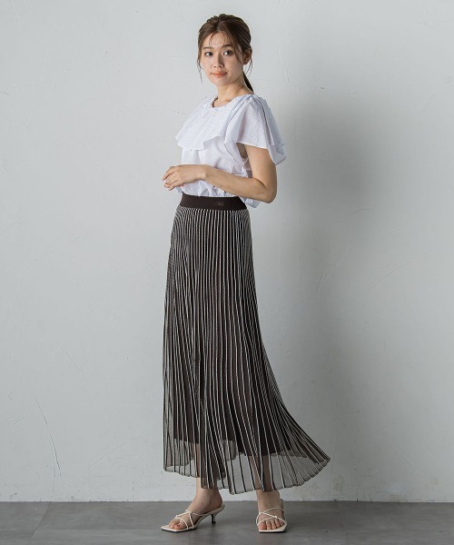 Droite lautreamont（ドロワットロートレアモン）の「【WEB限定】ワンダーウェーブクロスブラウス≪手洗い可能≫（シャツ/ブラウス・レディース・ブラック/オフホワイト/ブルー・M）」の7枚目の写真