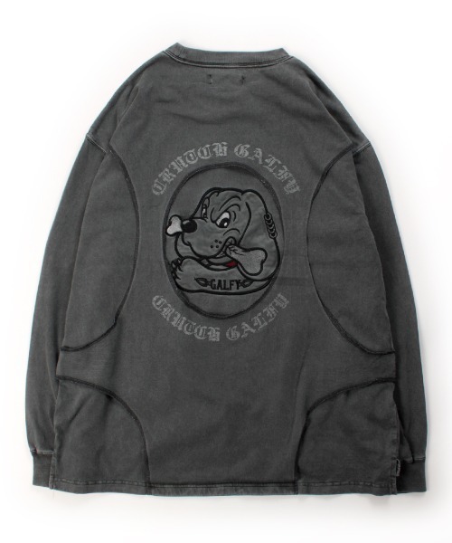 GALFY(ガルフィー)の「A'GEM/9 × .kom 『GALFY/ガルフィー』 穴の向こうにわんちゃんロンTee(Tシャツ/カットソー・メンズ・ブラック/パープル・L)」の6枚目の写真