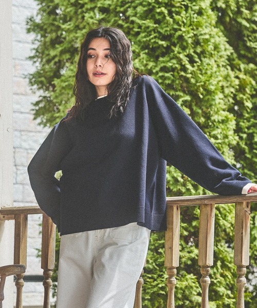 レイヤー風クループルオーバー（ニット/セーター）｜niko and